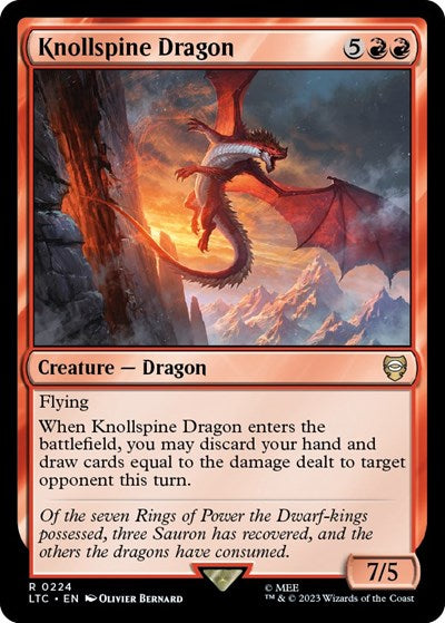 Knollspine Dragon (Commander: The Lord of the Rings: Tales of Middle-earth) Light Play