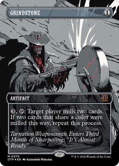 Grindstone (Textured Foil) (Outlaws of Thunder Junction: Breaking News) Light Play Foil