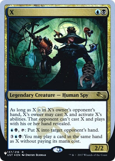 X (The List) Medium Play Foil