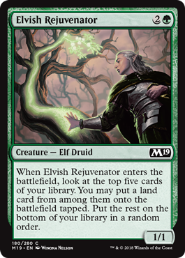 Elvish Rejuvenator (Magic 2019 Core Set) Medium Play Foil