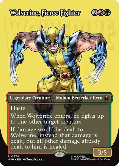 Wolverine, Fierce Fighter (Borderless) (Marvel Super Heroes) Near Mint Foil