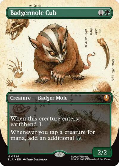 Badgermole Cub (Borderless) (Avatar: The Last Airbender) Near Mint
