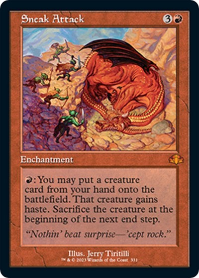 Sneak Attack (Retro Frame) (Dominaria Remastered) Light Play Foil