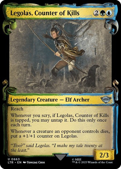 Legolas, Counter of Kills (Showcase Scrolls) (Universes Beyond: The Lord of the Rings: Tales of Middle-earth) Near Mint