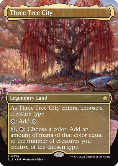 Three Tree City (Borderless) (0339) (Bloomburrow) Heavy Play