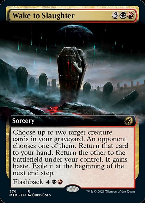 Wake to Slaughter (Extended Art) (Innistrad: Midnight Hunt) Light Play