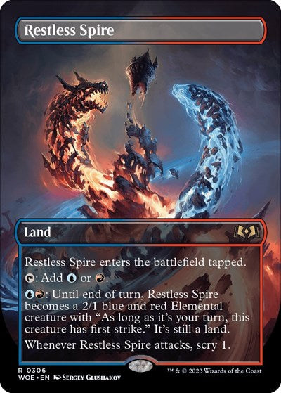 Restless Spire (Borderless) (Wilds of Eldraine) Light Play Foil