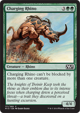 Charging Rhino (Magic 2015 Core Set) Medium Play