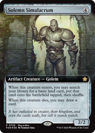 Solemn Simulacrum (Extended Art) (Promos: Buy-A-Box) Light Play Foil