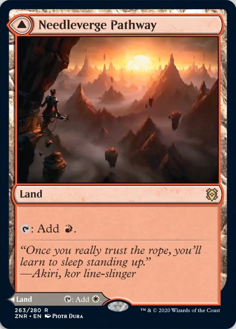 Needleverge Pathway / Pillarverge Pathway (Zendikar Rising) Damaged / Poor