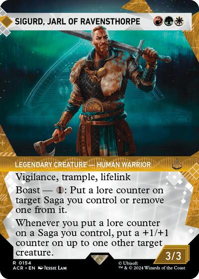 Sigurd, Jarl of Ravensthorpe (Showcase) (Universes Beyond: Assassin's Creed) Light Play Foil