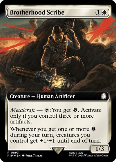 Brotherhood Scribe (Extended Art) (Surge Foil) (Universes Beyond: Fallout) Light Play Foil