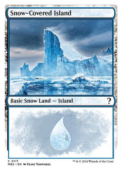 Snow-Covered Island (White Border) (Mystery Booster 2) Near Mint