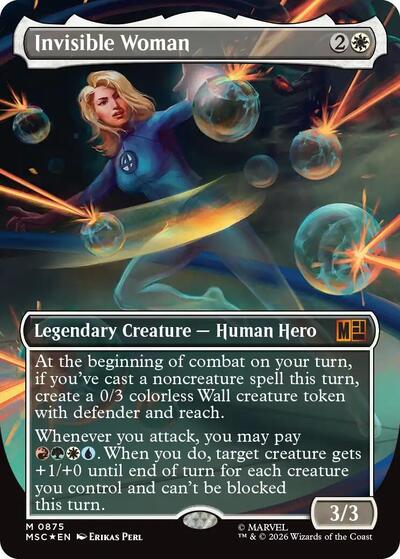 Invisible Woman (Borderless) (Surge Foil) (Commander: Marvel Super Heroes) Near Mint Foil
