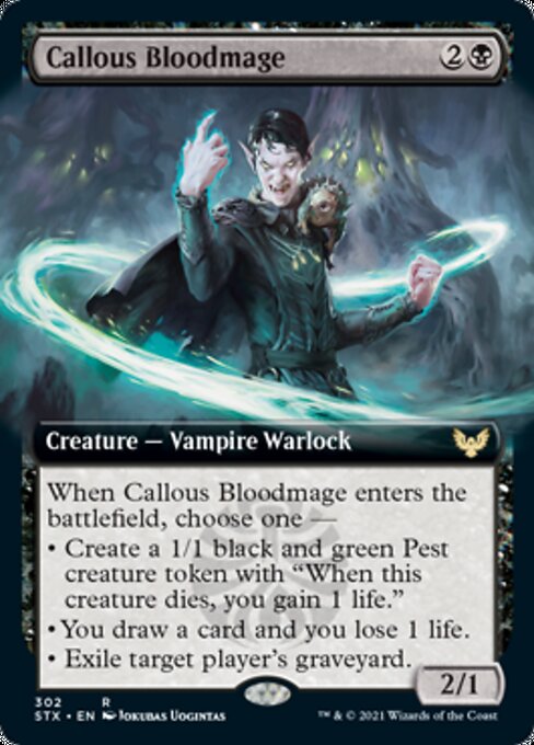 Callous Bloodmage (Extended Art) (Strixhaven) Light Play Foil