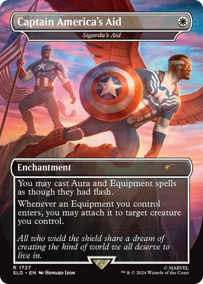 Captain America's Aid - Sigarda's Aid (Rainbow Foil) (Secret Lair) Medium Play Foil