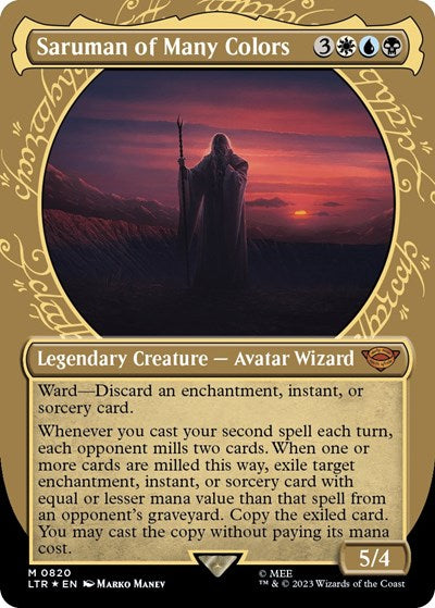 Saruman of Many Colors (Showcase) (Surge Foil) (Universes Beyond: The Lord of the Rings: Tales of Middle-earth) Near Mint Foil