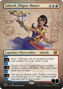 Saheeli, Filigree Master (Borderless) (The Brothers' War) Light Play Foil