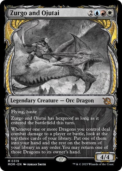 Zurgo and Ojutai (Showcase) (March of the Machine) Light Play Foil