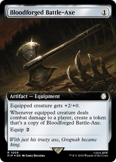 Bloodforged Battle-Axe (Extended Art) (Surge Foil) (Universes Beyond: Fallout) Near Mint Foil