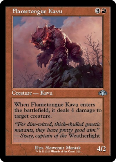 Flametongue Kavu (Retro Frame) (Dominaria Remastered) Light Play