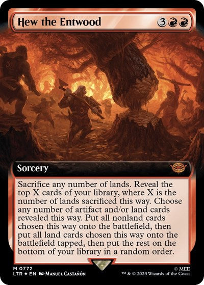 Hew the Entwood (Extended Art) (Surge Foil) (Universes Beyond: The Lord of the Rings: Tales of Middle-earth) Near Mint Foil