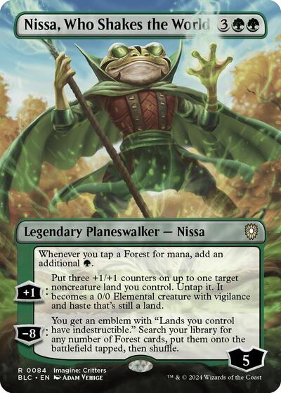 Nissa, Who Shakes the World (Borderless) (Commander: Bloomburrow) Near Mint Foil