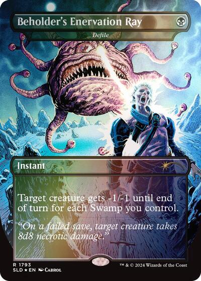 Beholder's Enervation Ray - Defile (Rainbow Foil) (Secret Lair) Near Mint Foil
