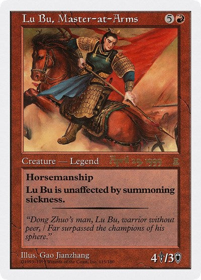 Lu Bu, Master-at-Arms (Japan 4/29/99) (Promos: Prerelease Cards) Near Mint