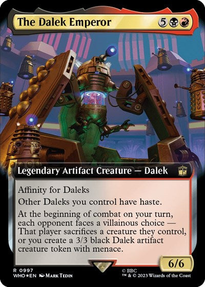 The Dalek Emperor (Extended Art) (Surge Foil) (Universes Beyond: Doctor Who) Light Play Foil