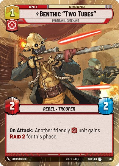 Benthic AuTwo TubesAu Partisan Lieutenant (Hyperspace) (Spark of Rebellion) Near Mint