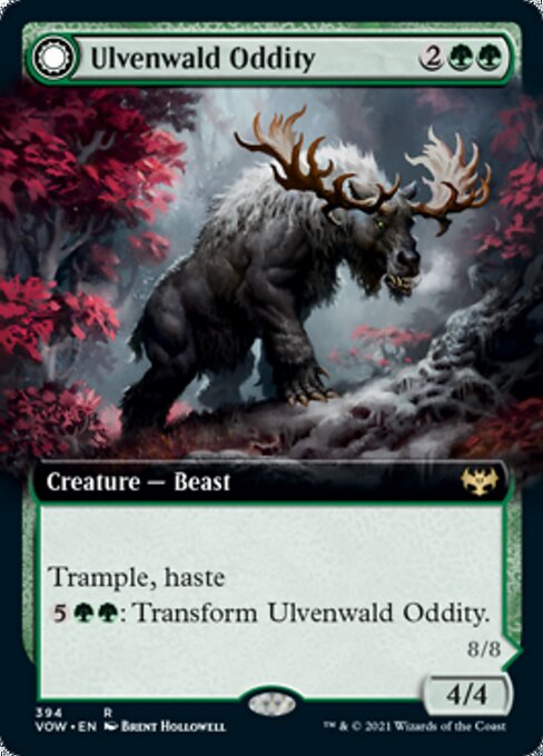 Ulvenwald Oddity / Ulvenwald Behemoth (Extended Art) (Innistrad: Crimson Vow) Medium Play Foil