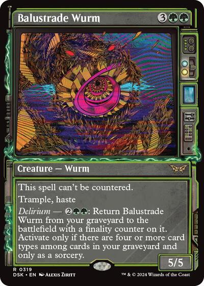 Balustrade Wurm (Showcase) (Duskmourn: House of Horror) Near Mint Foil