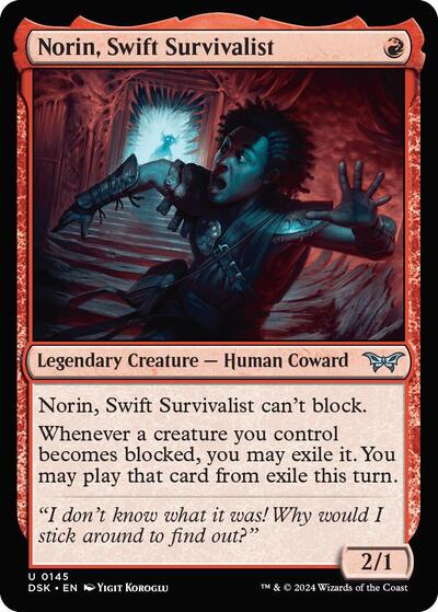 Norin, Swift Survivalist (0145) (Duskmourn: House of Horror) Light Play