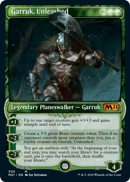Garruk, Unleashed (305) (Showcase) (Magic 2021 Core Set) Near Mint Foil