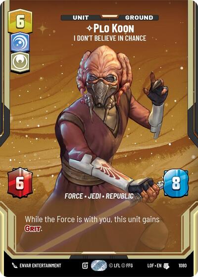 Plo Koon I Don't Believe in Chance (Prestige Foil) (Legends of the Force) Near Mint Foil