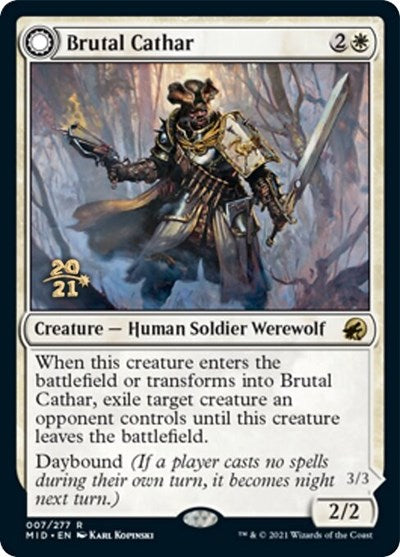Brutal Cathar // Moonrage Brute (Promos: Prerelease Cards) Light Play Foil