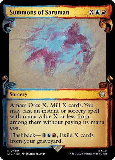 Summons of Saruman (Showcase Scrolls) (Commander: The Lord of the Rings: Tales of Middle-earth) Light Play Foil