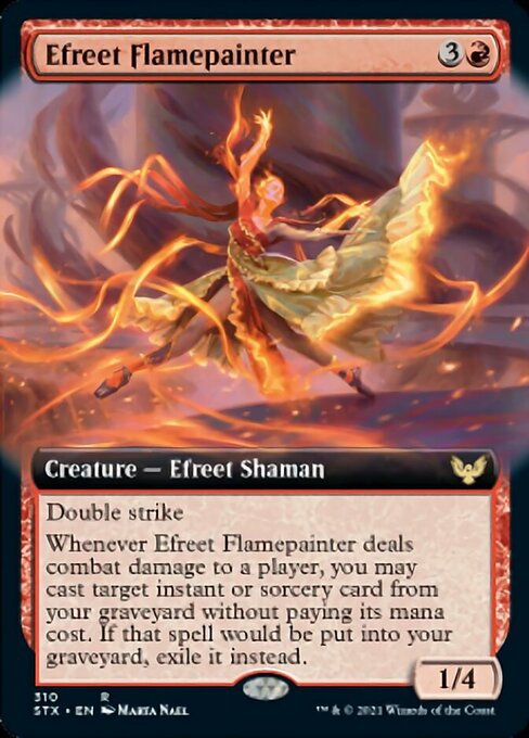 Efreet Flamepainter (Extended Art) (Strixhaven) Light Play Foil