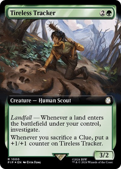 Tireless Tracker (Extended Art) (Surge Foil) (Universes Beyond: Fallout) Near Mint Foil