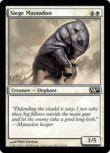 Siege Mastodon (Magic 2010 Core Set) Light Play Foil