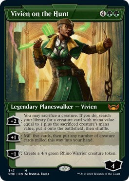 Vivien on the Hunt (Showcase) (Etched Foil) (Streets of New Capenna) Near Mint Foil