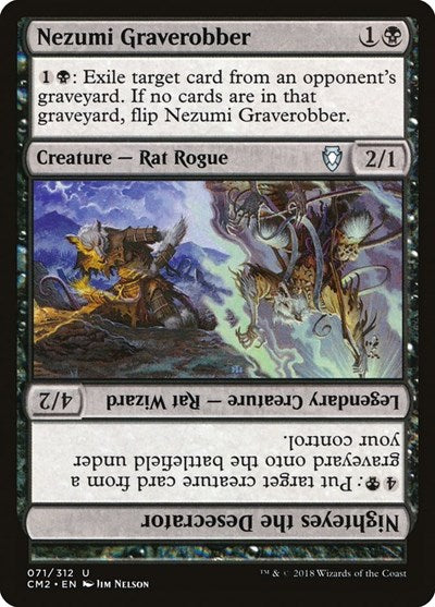 Nezumi Graverobber // Nighteyes the Desecrator (Commander Anthology Volume II) Damaged / Poor