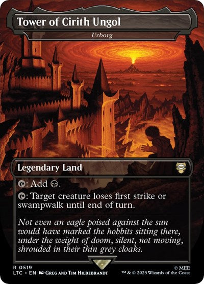 Tower of Cirith Ungol - Urborg (Borderless) (Commander: The Lord of the Rings: Tales of Middle-earth) Light Play Foil