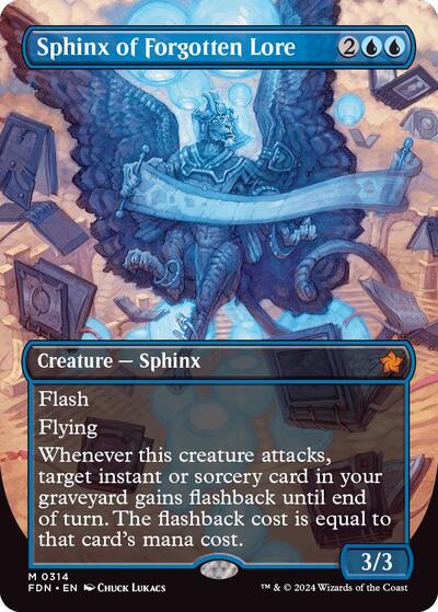 Sphinx of Forgotten Lore (Borderless) (Foundations) Near Mint Foil