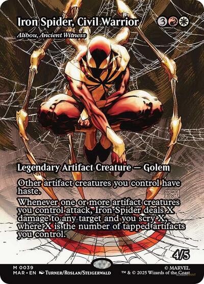 Iron Spider, Civil Warrior - Alibou, Ancient Witness (Borderless) (Marvel Eternal-Legal) Near Mint