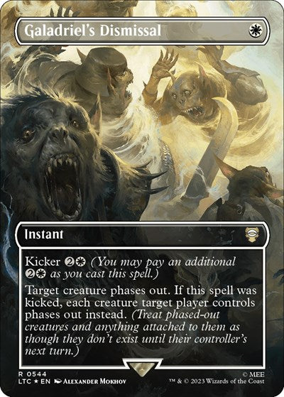 Galadriel's Dismissal (Borderless) (Surge Foil) (Commander: The Lord of the Rings: Tales of Middle-earth) Near Mint Foil