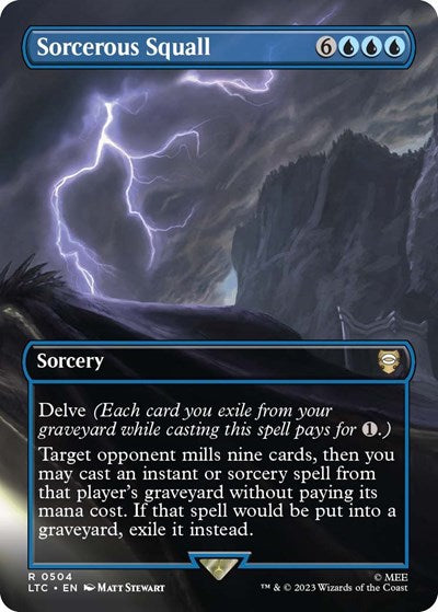 Sorcerous Squall (Borderless) (Commander: The Lord of the Rings: Tales of Middle-earth) Medium Play Foil