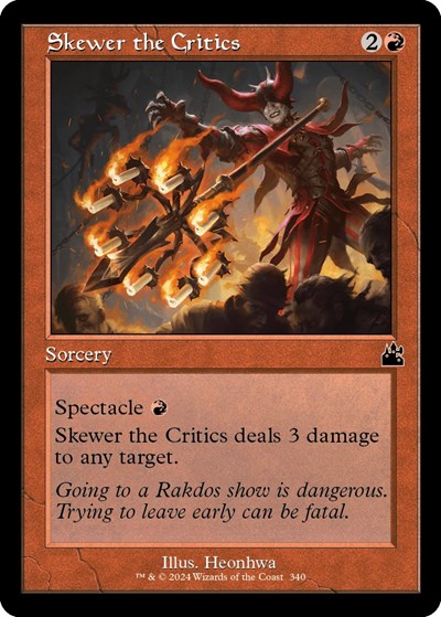 Skewer the Critics (Retro Frame) (Ravnica Remastered) Near Mint Foil