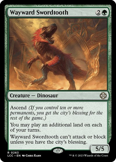Wayward Swordtooth (Commander: The Lost Caverns of Ixalan) Medium Play